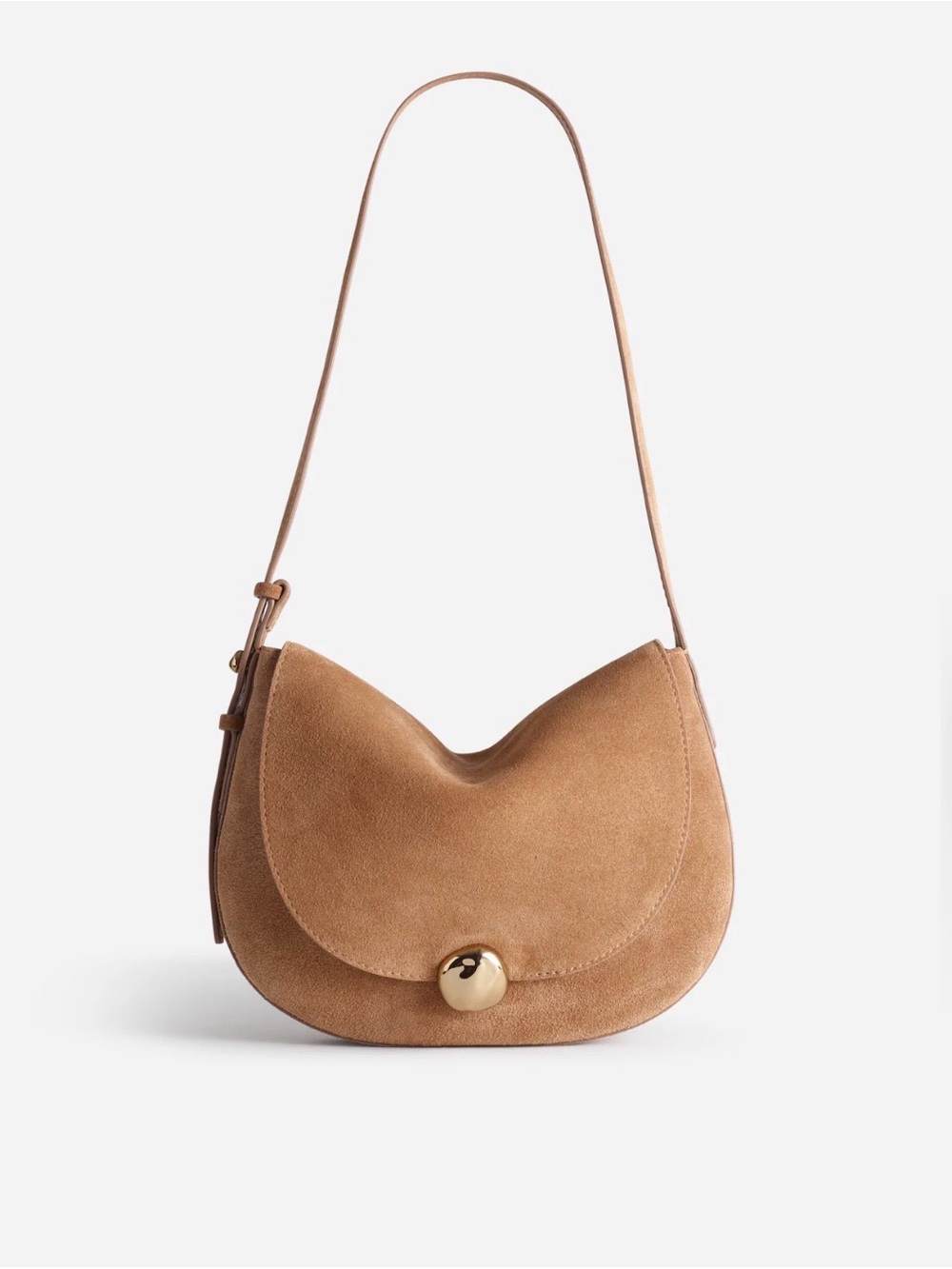 Madewell Cumin Color Dakota Suede Saddle Crossbody Bag